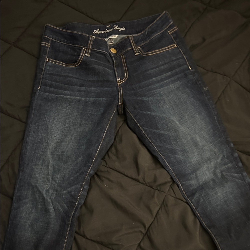 American Eagle Outfitters Women's Deep Blue Skinny Jeans